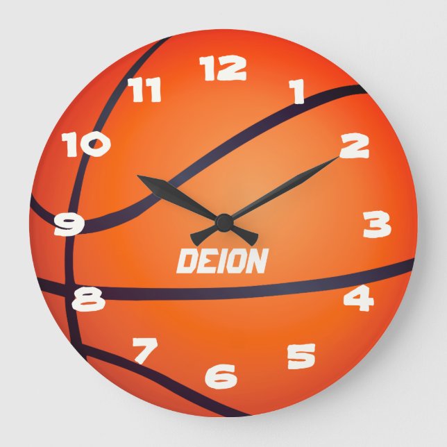 Grande Horloge Ronde Athletic Basketball nommé (Recto)