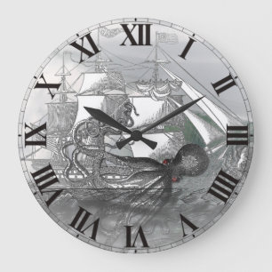 Grande Horloge Ronde Attaque par le poulpe géant
