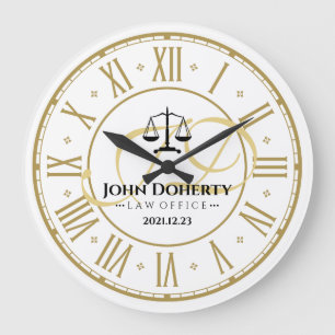 Grande Horloge Ronde ATTORNEY   Golden Personalizable Square Wal