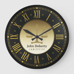 Grande Horloge Ronde ATTORNEY   Golden Personnalisable