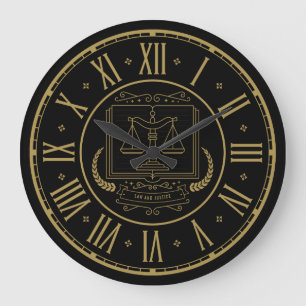 Grande Horloge Ronde ATTORNEY   Golden Personnalisable