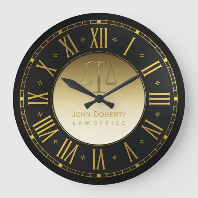Grande Horloge Ronde ATTORNEY | Golden Personnalisable (Recto)