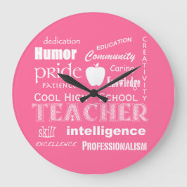 Grande Horloge Ronde Attributs de l'enseignant cool au lycée+Pomme