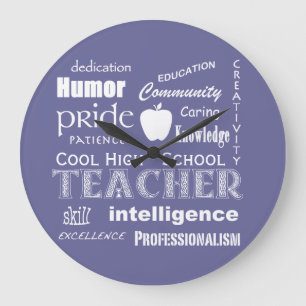 Grande Horloge Ronde Attributs élevés frais de maître d'école+Apple