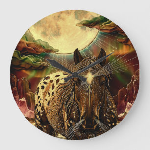 Grande Horloge Ronde Aura Équine Ambre