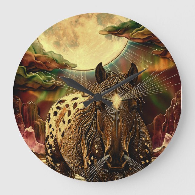 Grande Horloge Ronde Aura Équine Ambre (Recto)