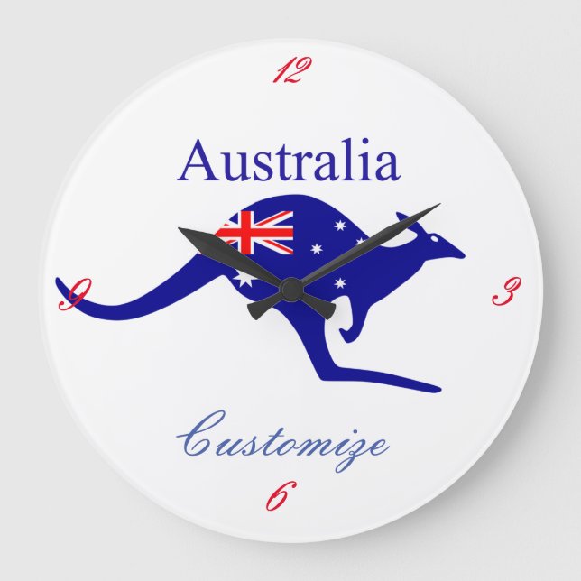 Grande Horloge Ronde Australie Drapeau Kangaroo Thunder_Cove (Recto)