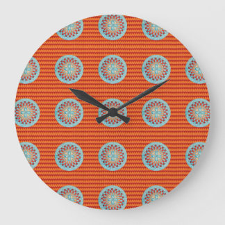 Grande horloge ronde avec Chevron orange