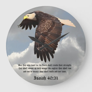 GRANDE HORLOGE RONDE AVEC DES AILES COMME EAGLES