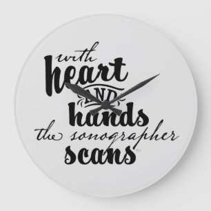Grande Horloge Ronde Avec le coeur et les mains, les scans du Sonograph