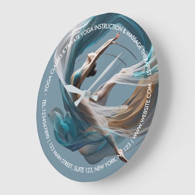 Grande Horloge Ronde Avion Air Yoga Instructeur Pilates Fitness (Angle)