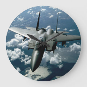 Grande Horloge Ronde Avion de chasse