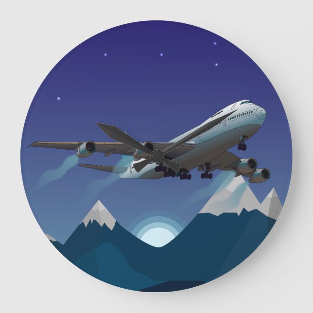 Grande Horloge Ronde Avion. Jumbo jet. (Recto)