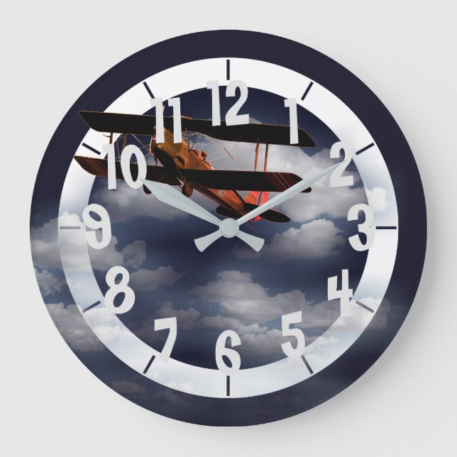 Grande Horloge Ronde Avion modifiable (Recto)