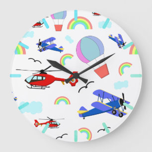 Grande Horloge Ronde Avions, hélicoptères et ballons