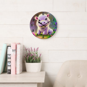 Grande Horloge Ronde Baby Hippo