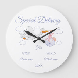 Grande Horloge Ronde Baby shower, Parents - à - être un cadeau personna