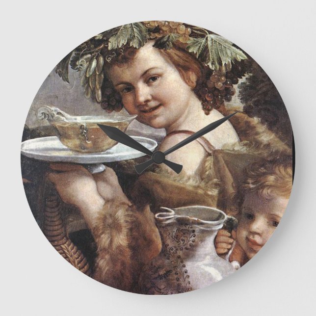 GRANDE HORLOGE RONDE BACCHUS, RAISINS ET VIN BLANC (Recto)