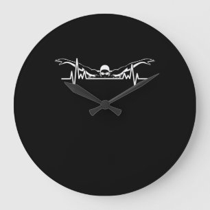 Grande Horloge Ronde Baignade Heartbeat Équipe Baignade Femmes Filles