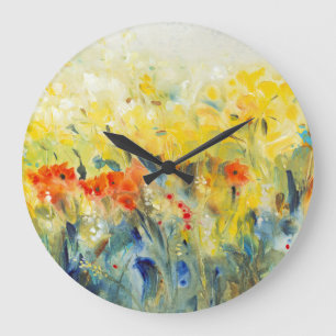 Grande Horloge Ronde Balancement II de fleurs