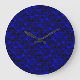 Grande Horloge Ronde Balances de sirène bleu foncé tombant