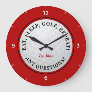 Grande Horloge Ronde Balle de golf personnalisée Citation sportive Golf