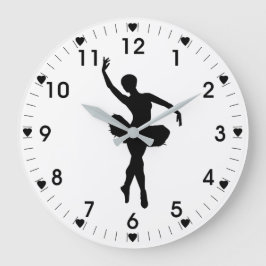 Grande Horloge Ronde Ballerina Sur Un Arrière - plan Blanc