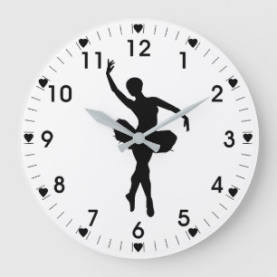Grande Horloge Ronde Ballerina Sur Un Arrière - plan Blanc
