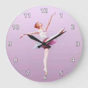 Grande Horloge Ronde Ballerine en rose et lavande