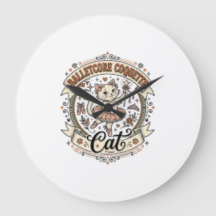 Grande Horloge Ronde Balletcore Coquette Chat Balletcore Coquette Chat