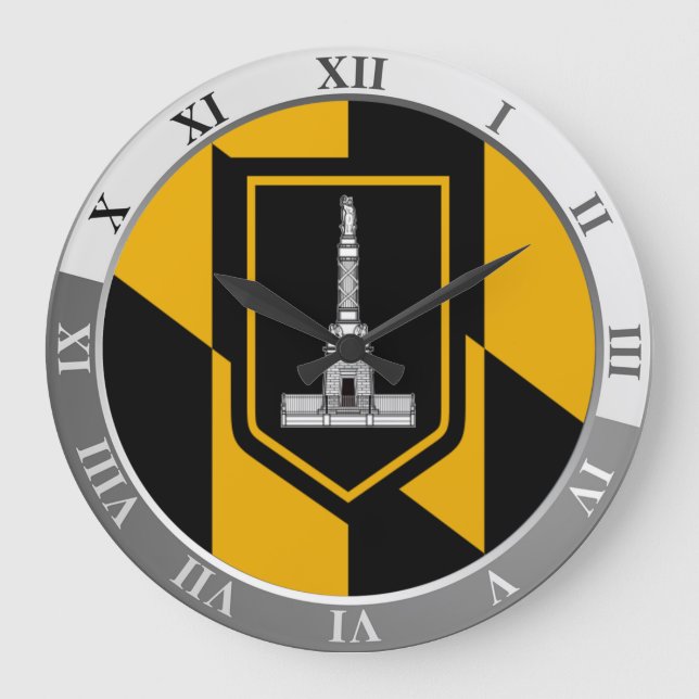 Grande Horloge Ronde Baltimore flag Large Clock (Recto)