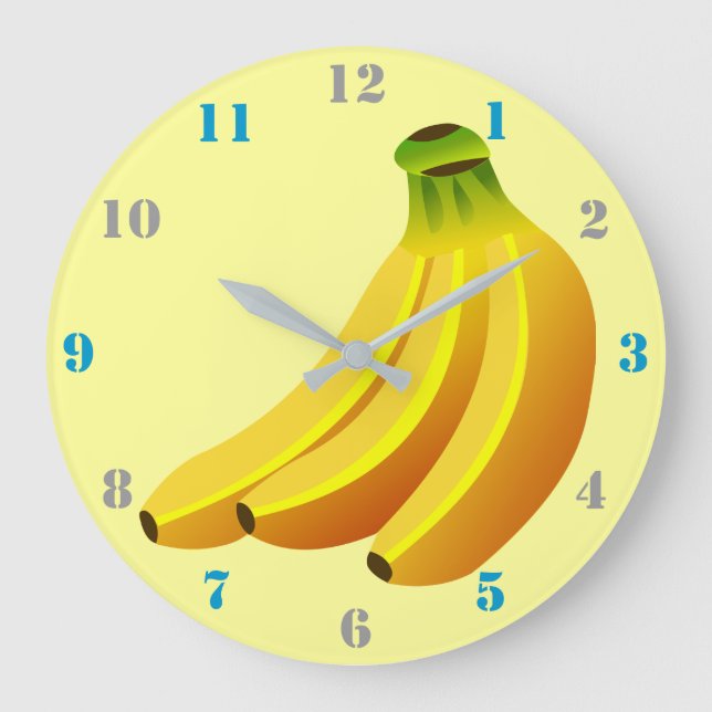 GRANDE HORLOGE RONDE BANANA BUNCH ILLUSTRATION DESIGN AVEC NUMÉROS (Recto)
