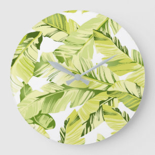 Grande Horloge Ronde Banane Feuille 4