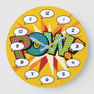 Grande Horloge Ronde Bande dessinée Pop Art POW