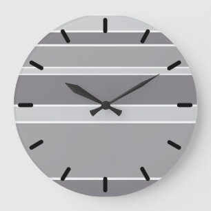 Grande Horloge Ronde Bandes grises