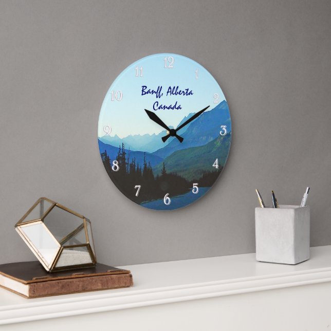 Grande Horloge Ronde Banff Jasper Bleu (Bureau)