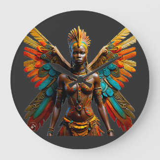 Grande Horloge Ronde Bantu Marafiki imaginaire Fée africaine