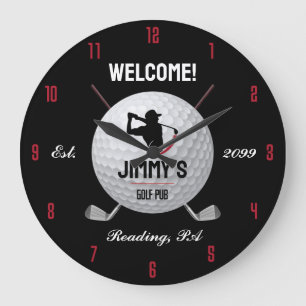 Grande Horloge Ronde Bar de golf classique personnalisé