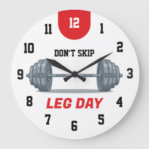 Grande Horloge Ronde Barbell Ne Sautez Pas La Jambe