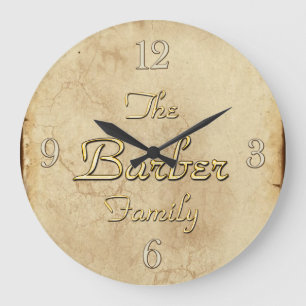 Grande Horloge Ronde BARBER Family Clan Reunion Custom Design Clock