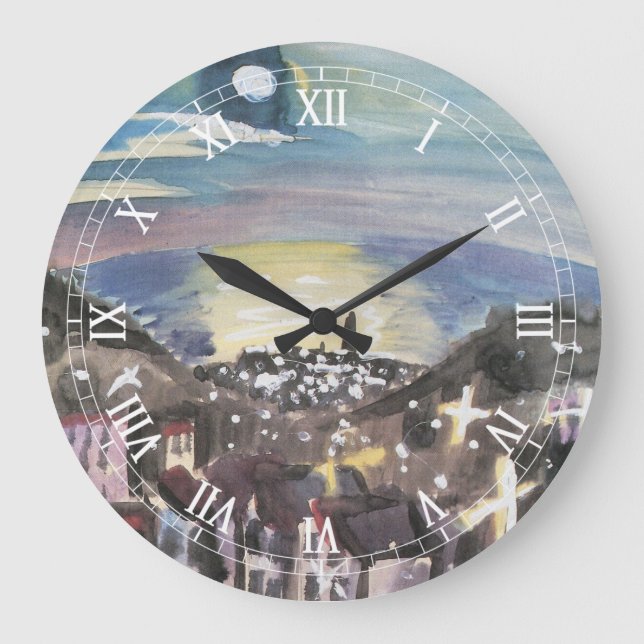 Grande Horloge Ronde Barcelone la nuit par Walter Gramatte (Recto)