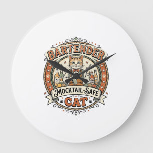 Grande Horloge Ronde Barman Mocktail-Safe Chat Barman Mocktail-Saf