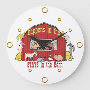 Grande Horloge Ronde Barn Animals