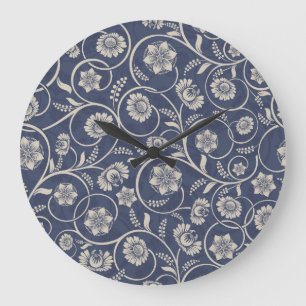 Grande Horloge Ronde Baroque gris neutre