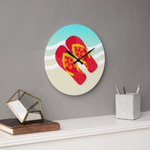 Grande Horloge Ronde Bascules électroniques bleues jaunes rouges de