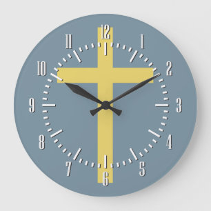 Grande Horloge Ronde Basic Christian Cross Golden Ratio