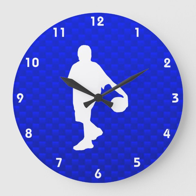 Grande Horloge Ronde Basket-ball bleu (Recto)