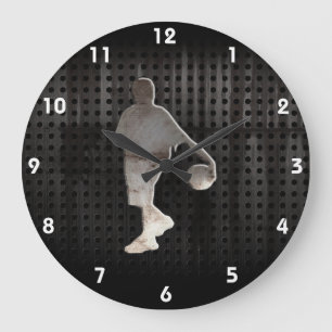 Grande Horloge Ronde Basket-ball grunge