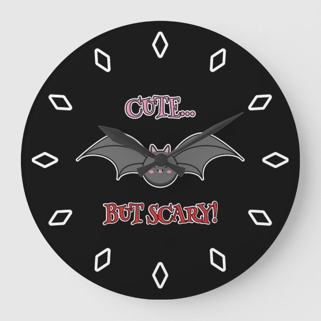 Grande Horloge Ronde Bat mignonne mais effrayant (Recto)