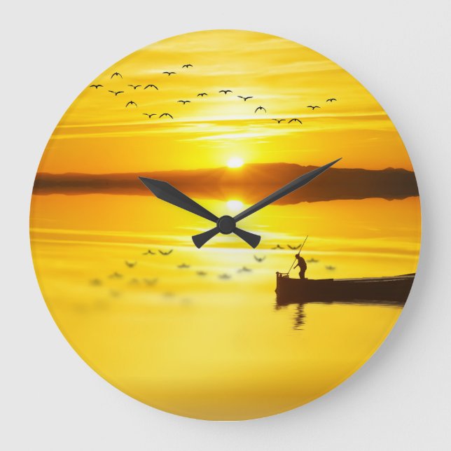 Grande Horloge Ronde Bateau traditionnel de pêcheurs Sunrise (Recto)